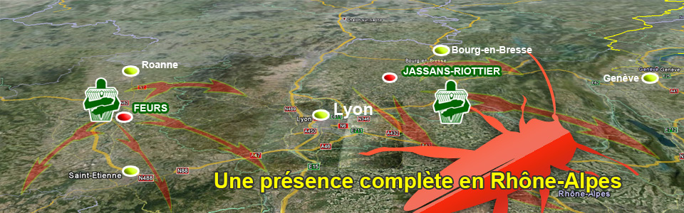 Une présence complète en Rhône-Alpes